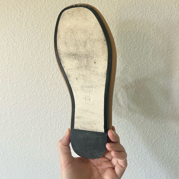 KHAITE Alba Leather Wraparound Platform Sandals in Tan - Picture 10 of 14